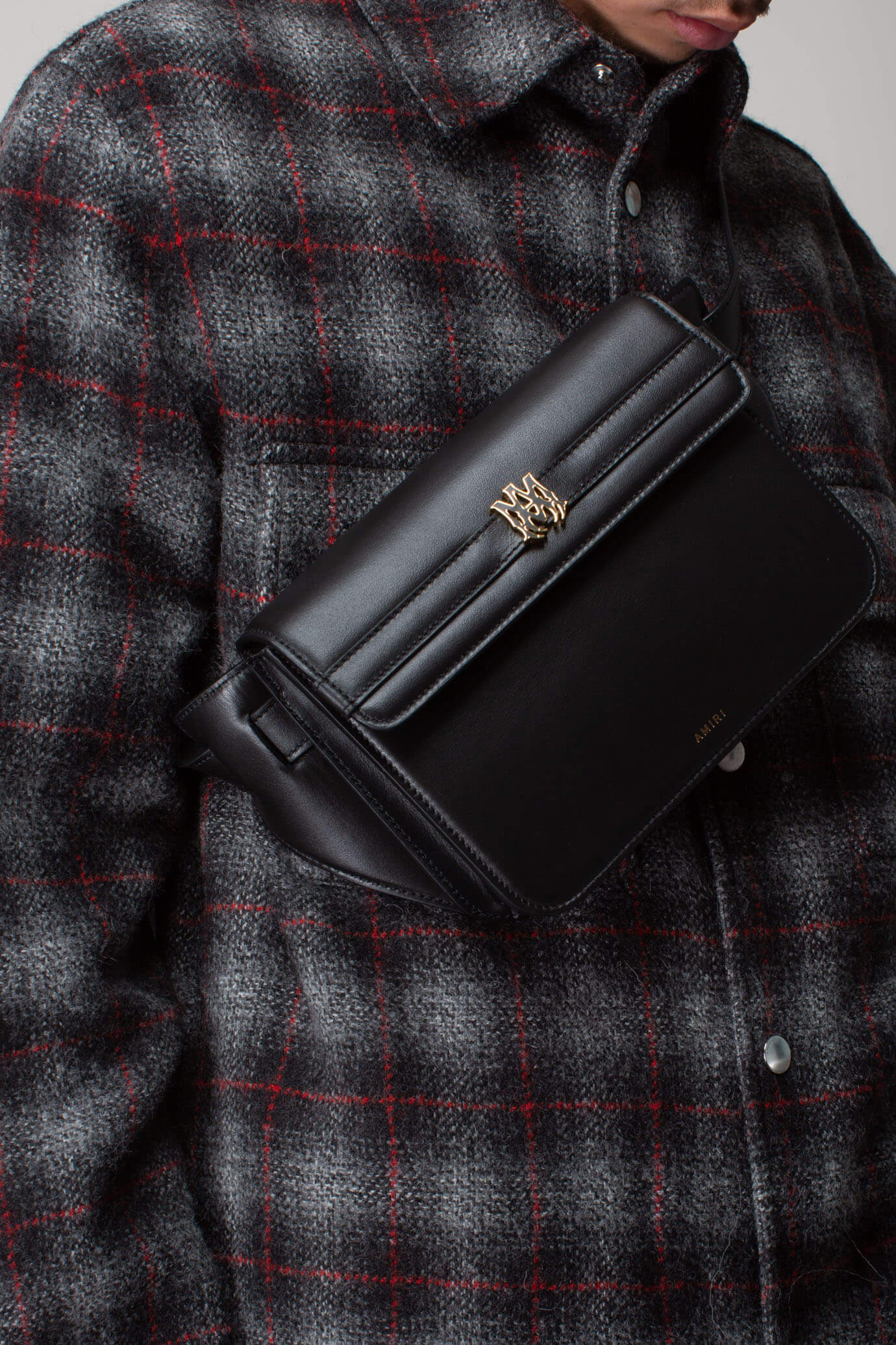AMIRI Black Leather MA Clutch Crossbody LFS SHOP