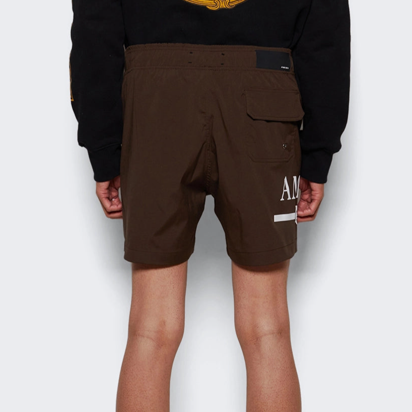 Amiri Brown Bar Logo Swimshorts LFS SHOP