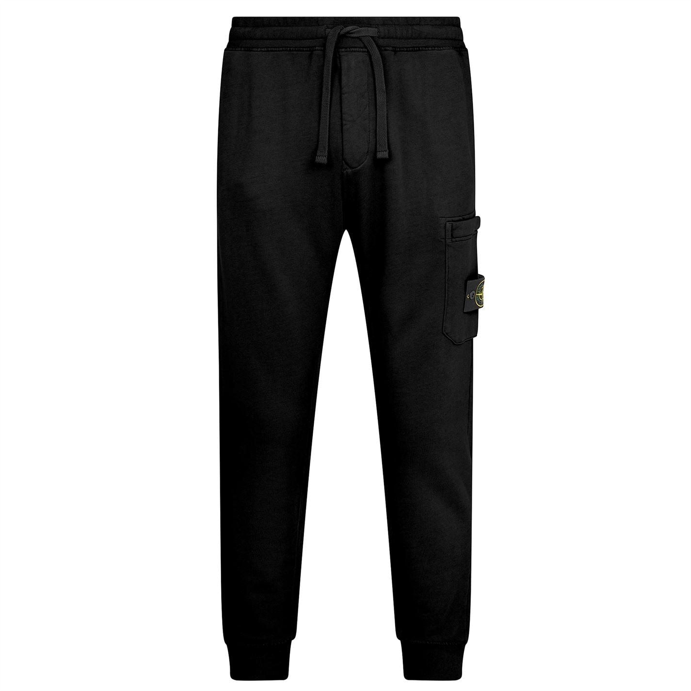 Stone Island Black Cuffed Sweatpants LFS SHOP