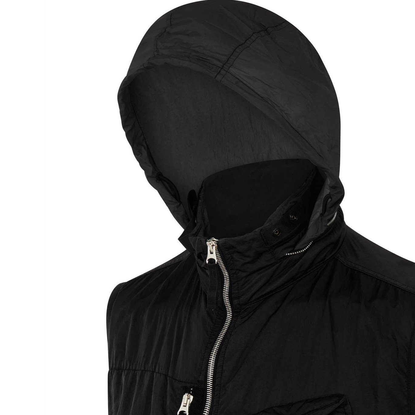 Stone Island Black Nylon Raso Gilet LFS SHOP