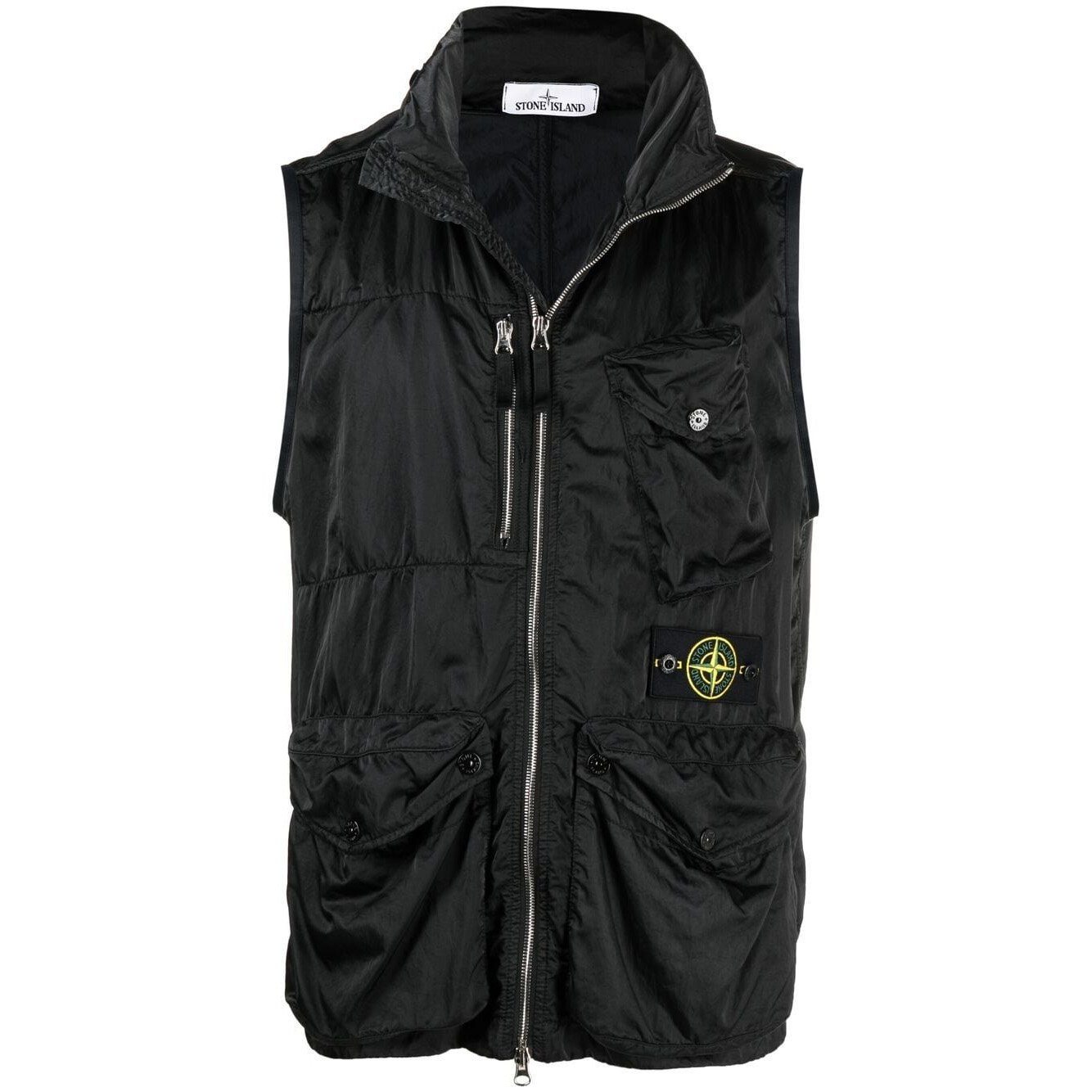 Stone Island Black Nylon Raso Gilet LFS SHOP