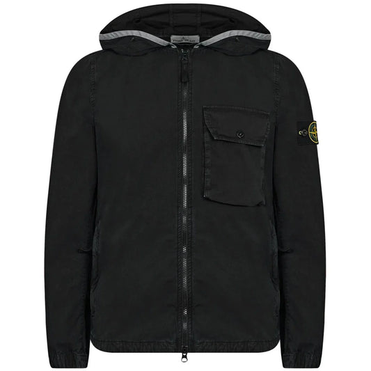 Stone Island Black Brushed Hooded Overshirt LFS SHOP