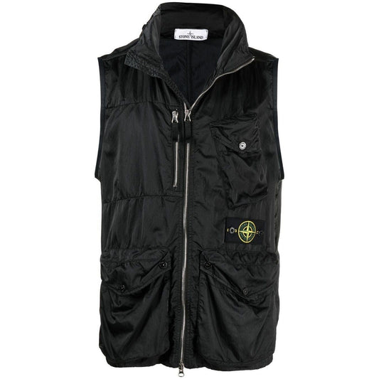 Stone Island Black Nylon Raso Gilet LFS SHOP