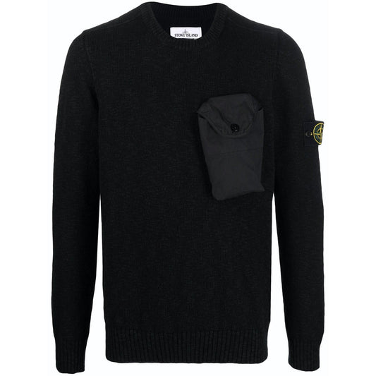 Stone Island Black Pocket Knit Sweatshirt LFS SHOP